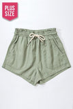 Rope Drawstring Linen Shorts - Light Olive + - Fate & Co.