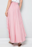 Sweet Whispers: Rose/Ivory Vertical Striped Maxi Skirt W/Pockets