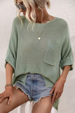 Just my Type: Sage Relaxed Fit 1/2 Rolled Sleeve Knit Top