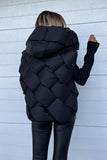 Powder Puff: Black Quilted Puffy Vest w/Hood