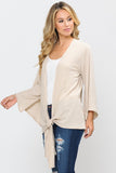Here With You: Cream Open Sleeve Cardigan w/ Front Tie
