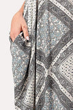 Forever Yours Draped Cami Patterned Maxi Dress - Fate & Co. We are loving how lightweight and free flowing this Patterned Maxi Dress is! Featuring a Black, White and Baby Blue pattern, adjustable spaghetti straps, round neckline and pockets! Throw on a jean jacket over it for the perfect transition piece for spring and then wear solo for a summer staple.
