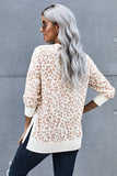 Running Free : Leopard Sweatshirt with Double Side Slits - Cream