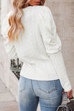 Let Me Dream: Long Sleeve Textured Knit Top - White