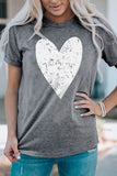 My Love: Heather Gray White Heart T-Shirt