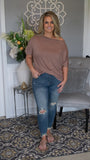 Storybook Love Off the Shoulder Draped Top- Toffee - Fate & Co.
