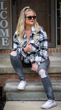 Give your everyday look a fresh update with our Nikki 3-Button, Distressed Faded Black Denim Skinny Jeans. These bottoms feature a wide waistband, triple-button with front zip closure, five-pocket construction and belt loops.   100% cotton  Color: Distressed Faded Black