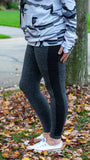 Leggings are the new pants, and we want you to look and feel your best when wearing them! Our "On the Run"  high waisted seamless leggings are featured in both Black and Cocoa Brown , offer ultimate stretch and comfort and have some fun ribbed detail down the side of the legs for a shift of texture! Pair with any oversized sweater or hoodie and your tennis shoes for a comfortable take on the day look!   Color: Black