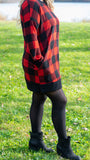 Did someone say buffalo plaid midi??? From the trendy red buffalo plaid pattern to the fun pockets in the skirt, how can you say no to this adorable dress? Featuring a super soft water knit jersey material, relaxed fit, round neckline, long sleeve and POCKETS, this dress can double as an oversized tunic top as well! Wear this dress with a pair of black tights and booties or throw on a pair of black leggings and flats! Either way, you are sure to look great and feel amazing in this dress!  Made in USA