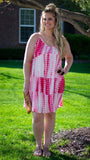 Your Kind of Pretty: Pink & White Boho Tie-Dye Tiered Ruffled Sun Dress