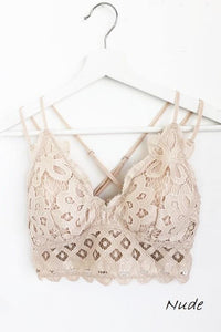 Lace Detail Bralette - Nude - Fate & Co.