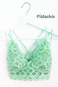 Lace Detail Bralette - Pistachio - Fate & Co.