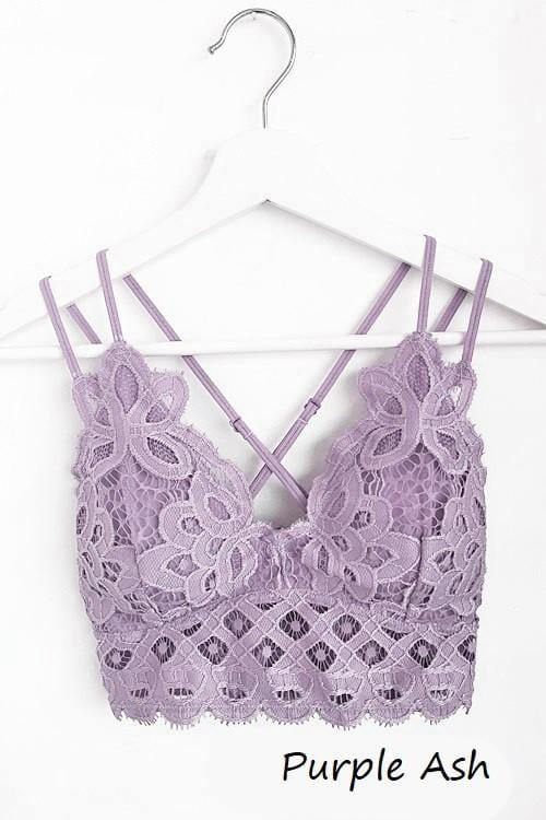 Lace Detail Bralette - Purple Ash - Fate & Co.