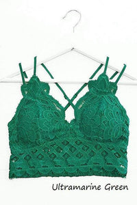 Lace Detail Bralette - Ultramarine Green + - Fate & Co.